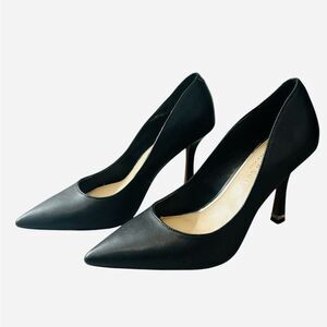 Black Leather Kenneth Cole High Heels Stiletto Pumps Women's Sz 6